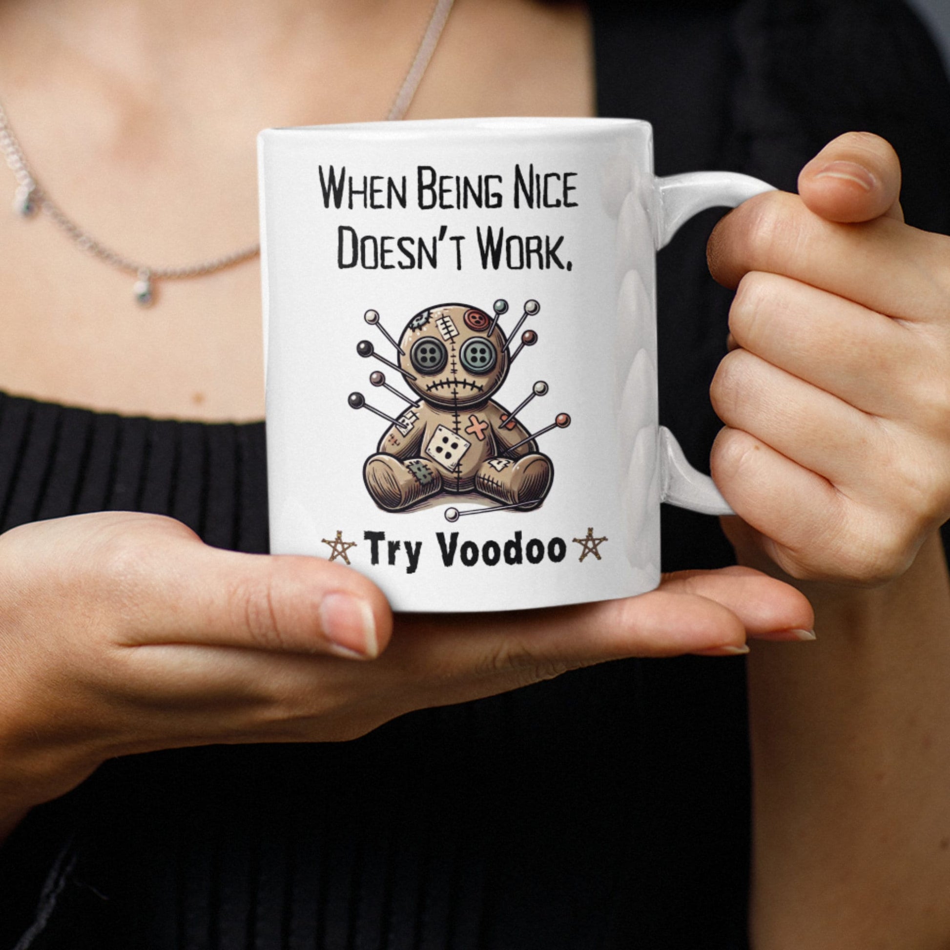 Funny Voodoo Mug, Voodoo Doll, Black Magic, Gothic Gifts, Witchcraft, Wiccan, Karma, Voodoo Magic, Voodoo Ritual, Dark Academia, Dark Magik