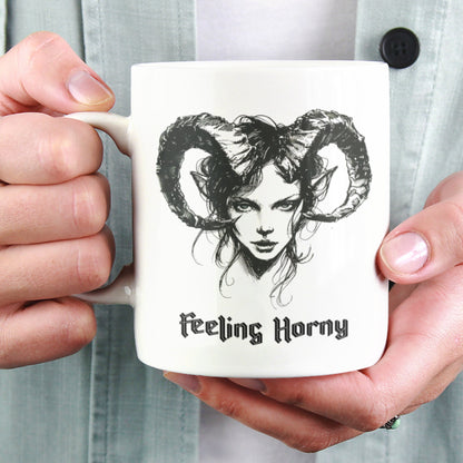 Feeling Horny Mug: Witchy Gothic Gift