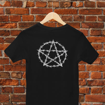 Barbed Wire Pentacle T-Shirt, Pentagram Tee, Witch T Shirt, Witchy Gifts, Wicca Gift, Pagan Tee, Coven Gift, Gothic T Shirt, Goth Top Wiccan