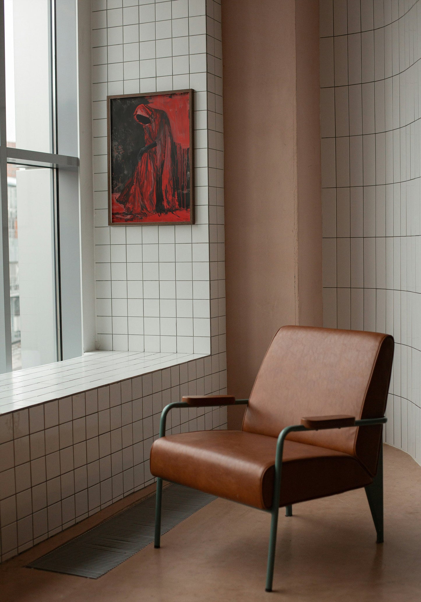 Sinister Red Figure Art Print: Gothic Horror Decor