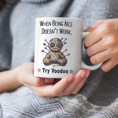 Funny Voodoo Mug, Voodoo Doll, Black Magic, Gothic Gifts, Witchcraft, Wiccan, Karma, Voodoo Magic, Voodoo Ritual, Dark Academia, Dark Magik