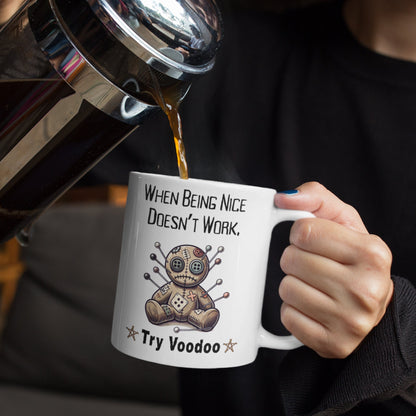 Funny Voodoo Mug, Voodoo Doll, Black Magic, Gothic Gifts, Witchcraft, Wiccan, Karma, Voodoo Magic, Voodoo Ritual, Dark Academia, Dark Magik