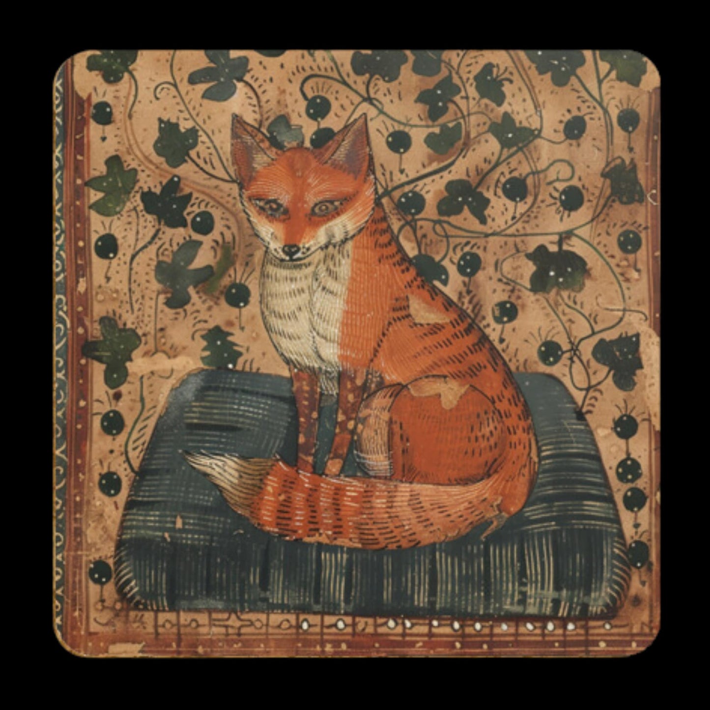 Fox Coasters, Pack of 4 Coasters, Medieval Foxes