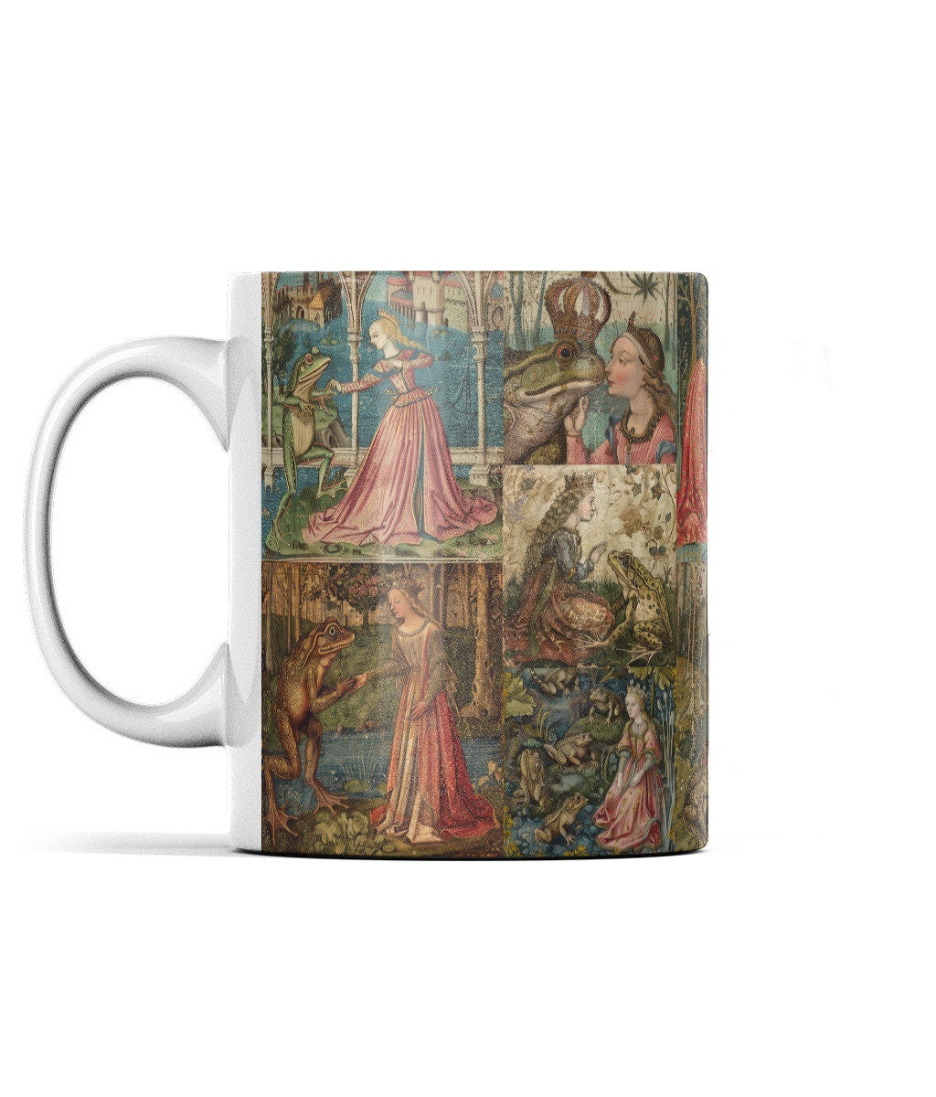 Frog Princess Mug: Medieval Fairy Tale Art, Wraparound Design