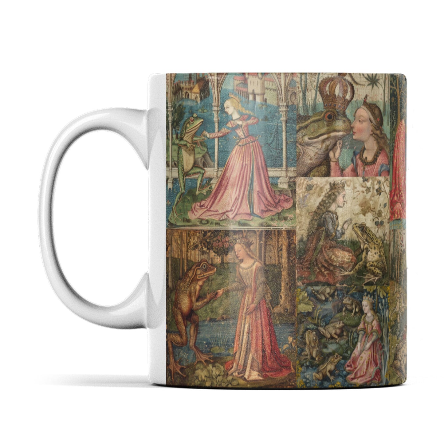 Frog Princess Mug: Medieval Fairy Tale Art, Wraparound Design