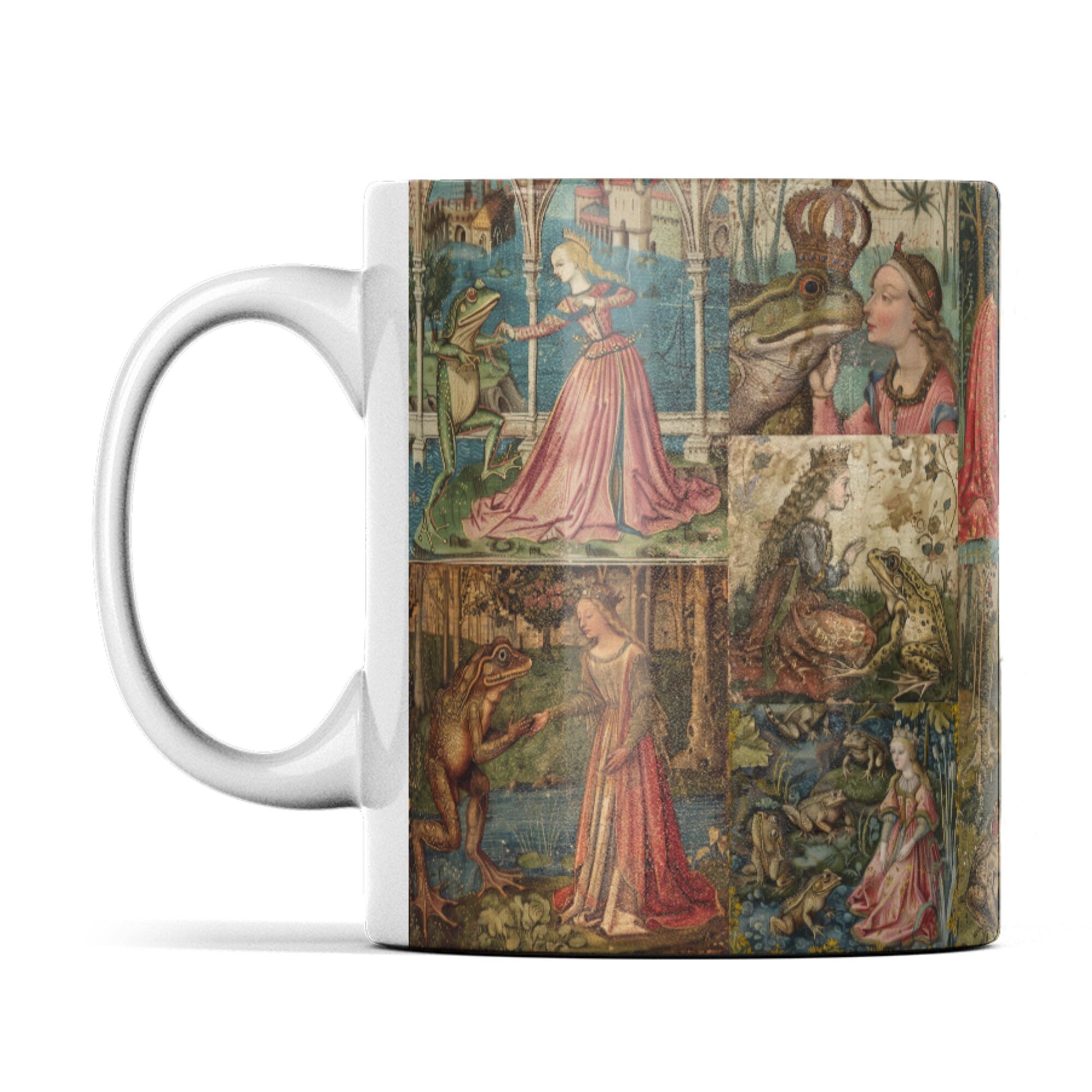 Frog Princess Mug: Medieval Fairy Tale Art, Wraparound Design