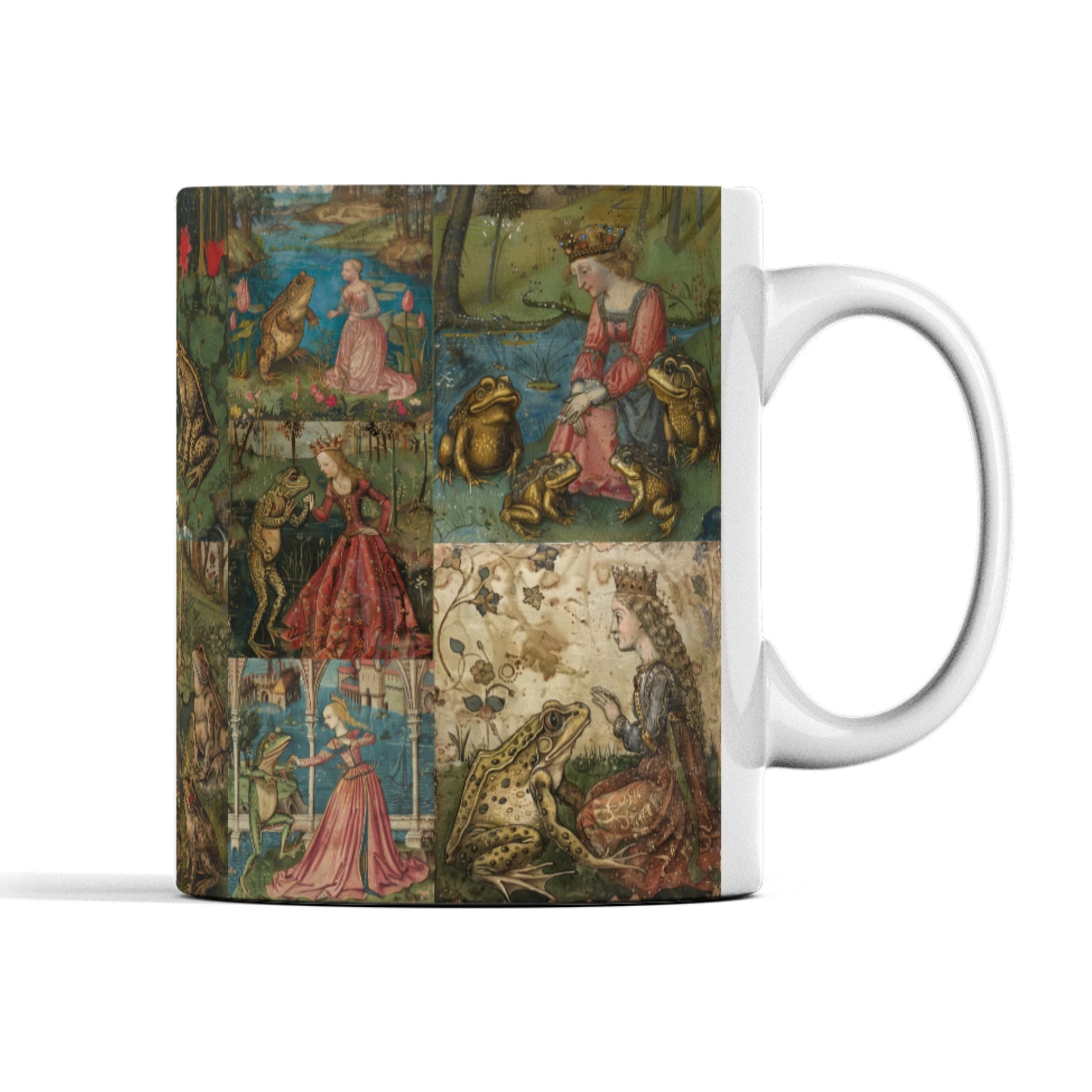 Frog Princess Mug: Medieval Fairy Tale Art, Wraparound Design