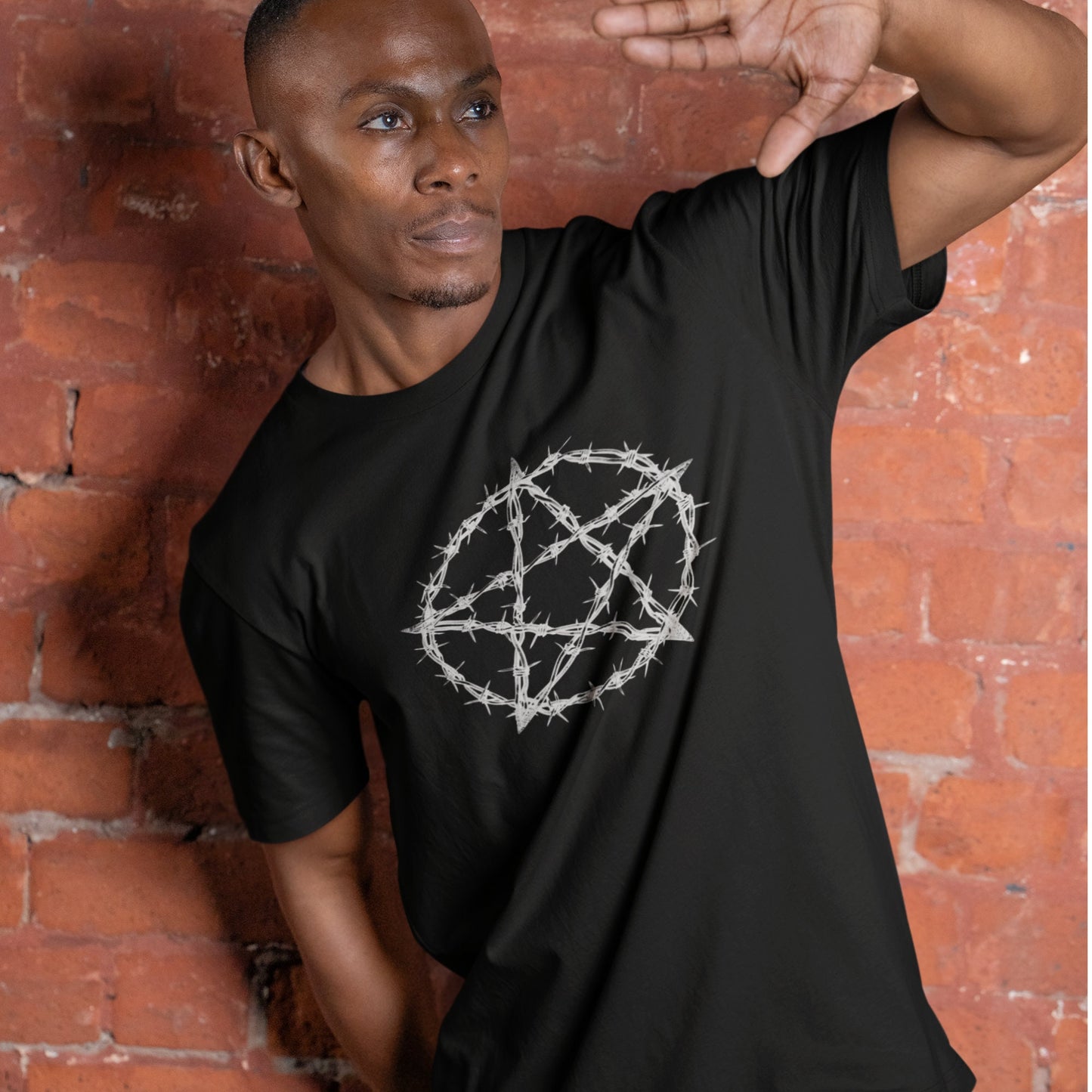 Barbed Wire Pentacle T-Shirt, Pentagram Tee, Witch T Shirt, Witchy Gifts, Wicca Gift, Pagan Tee, Coven Gift, Gothic T Shirt, Goth Top Wiccan
