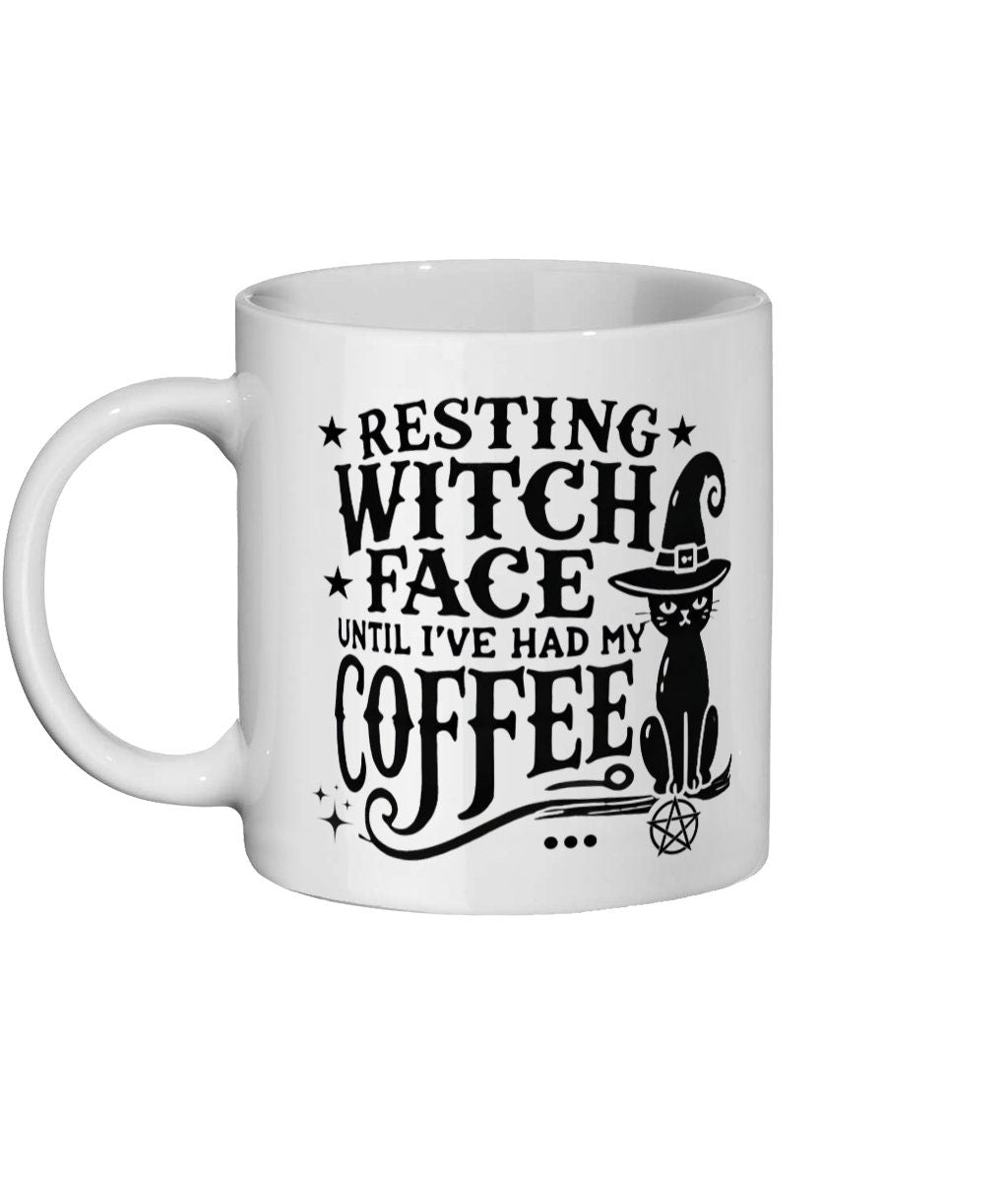 Witches Coffee Mug, Witchy Gifts, Resting Witch Face,Wiccan Gifts, Wiccan Decor, Gothic, Black Cat Mug, Funny Witch Gift, Morning Coffee Mug