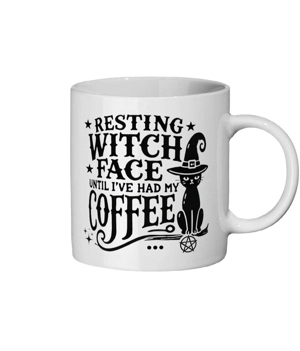Witches Coffee Mug, Witchy Gifts, Resting Witch Face,Wiccan Gifts, Wiccan Decor, Gothic, Black Cat Mug, Funny Witch Gift, Morning Coffee Mug