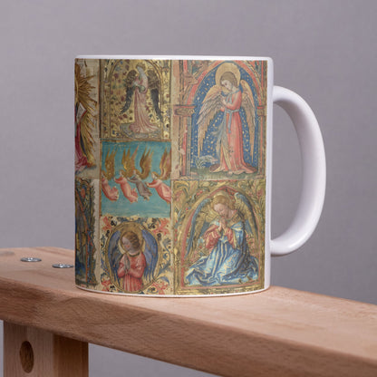Medieval Angel Mug: Illuminated Manuscript Art, Dark Academia Decor