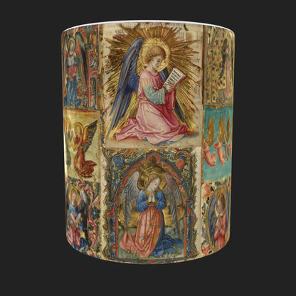 Medieval Angel Mug: Illuminated Manuscript Art, Dark Academia Decor