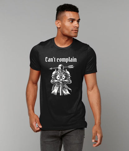 Can't Complain T-Shirt: Medieval Knight Woodcut, Dark Humor