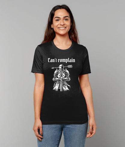 Can't Complain T-Shirt: Medieval Knight Woodcut, Dark Humor