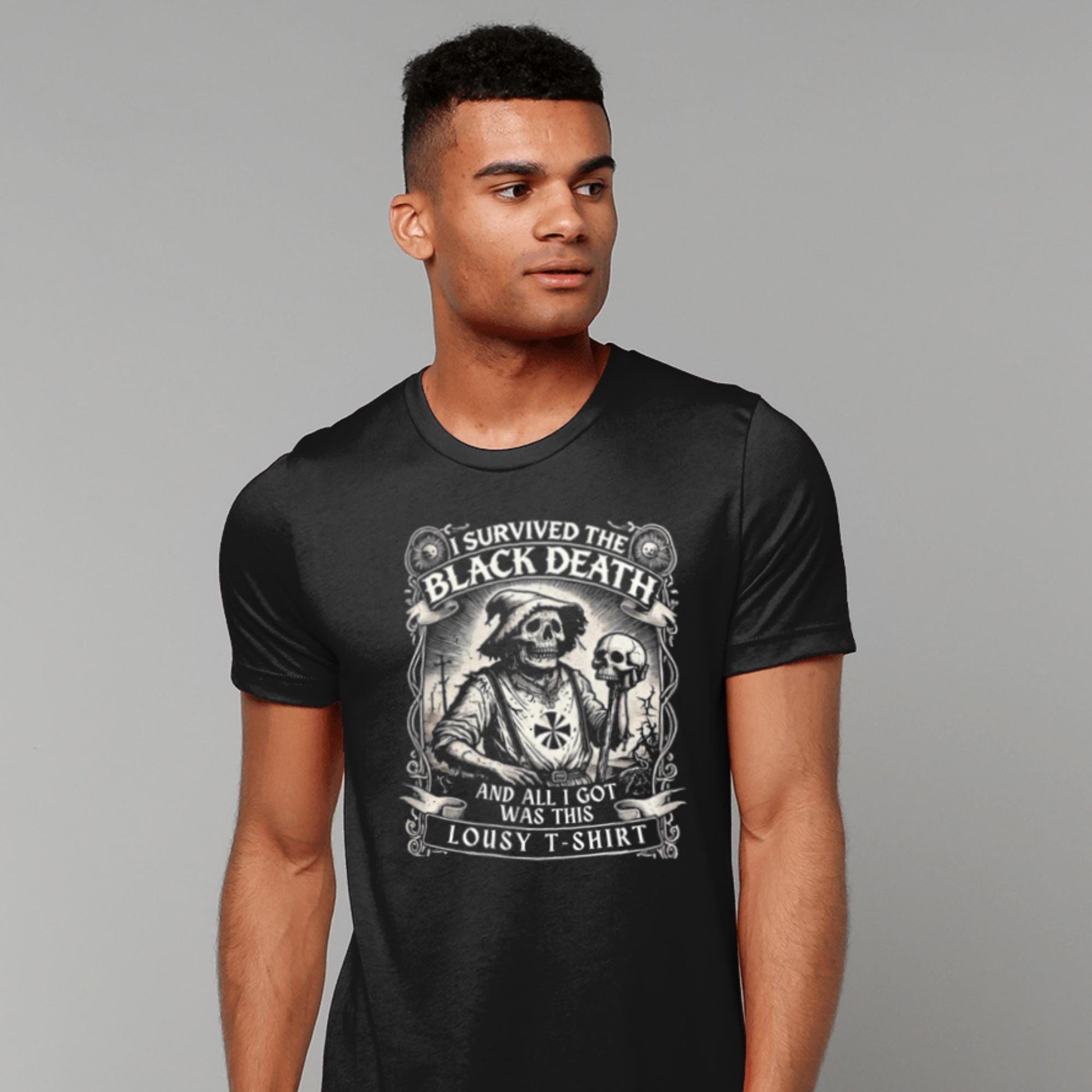 Funny Plague T-Shirt, I Survived The Black Death, All I Got Was This Lousy T-Shirt, Middle Ages Shirt Dark Humour Grunge Tee Gothic Clothing