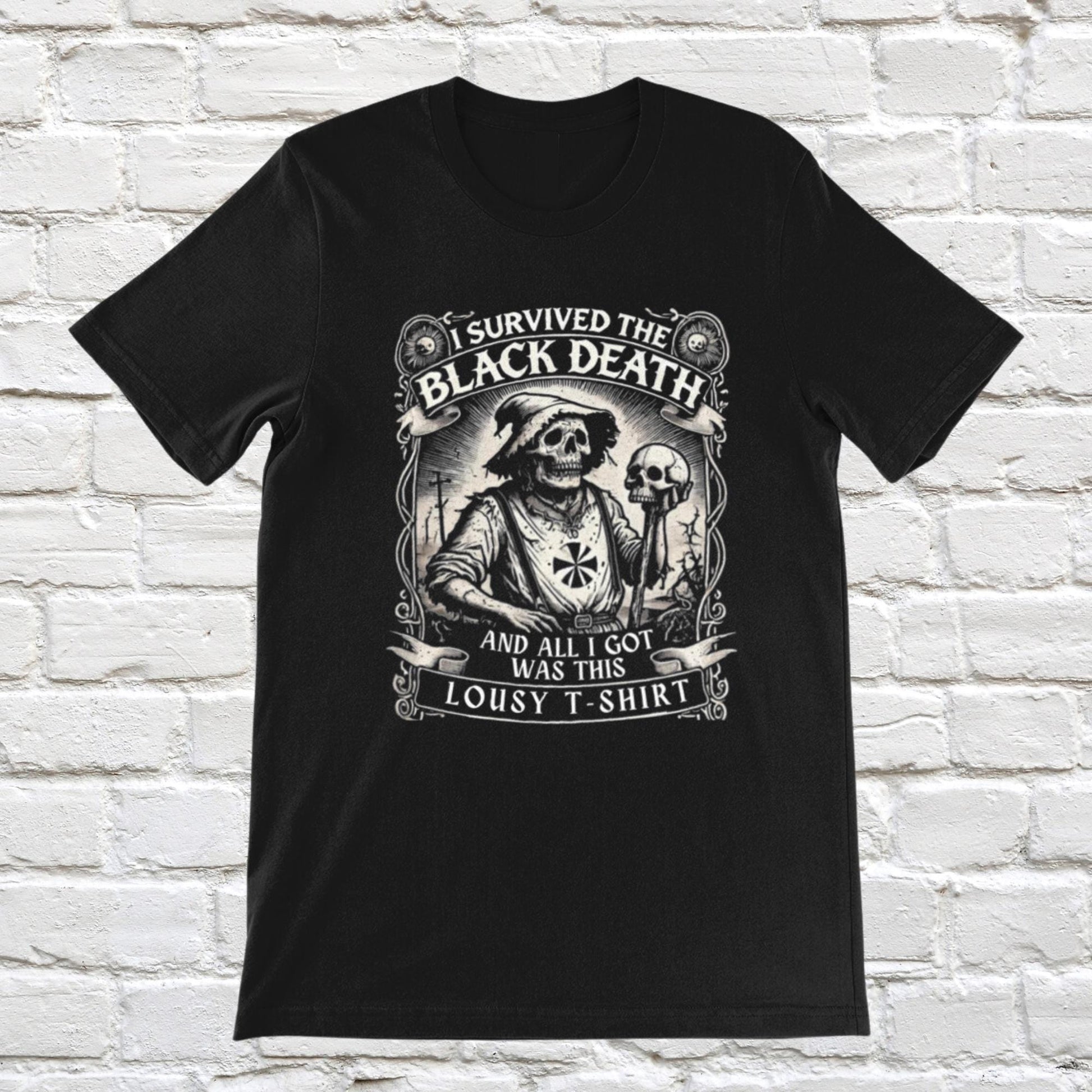 Funny Plague T-Shirt, I Survived The Black Death, All I Got Was This Lousy T-Shirt, Middle Ages Shirt Dark Humour Grunge Tee Gothic Clothing