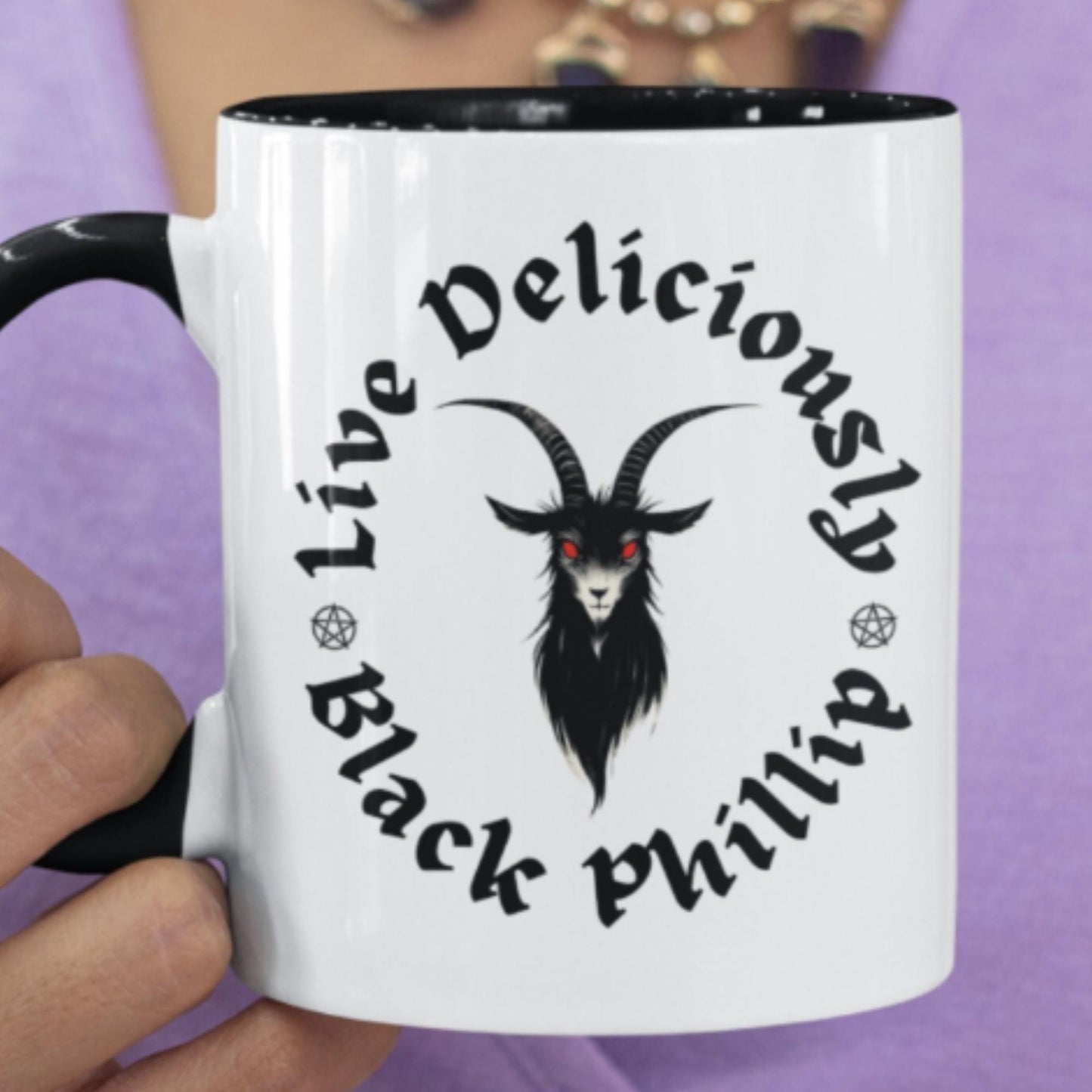 Devil goat, horned Devil mug. Pagan, occult gift.