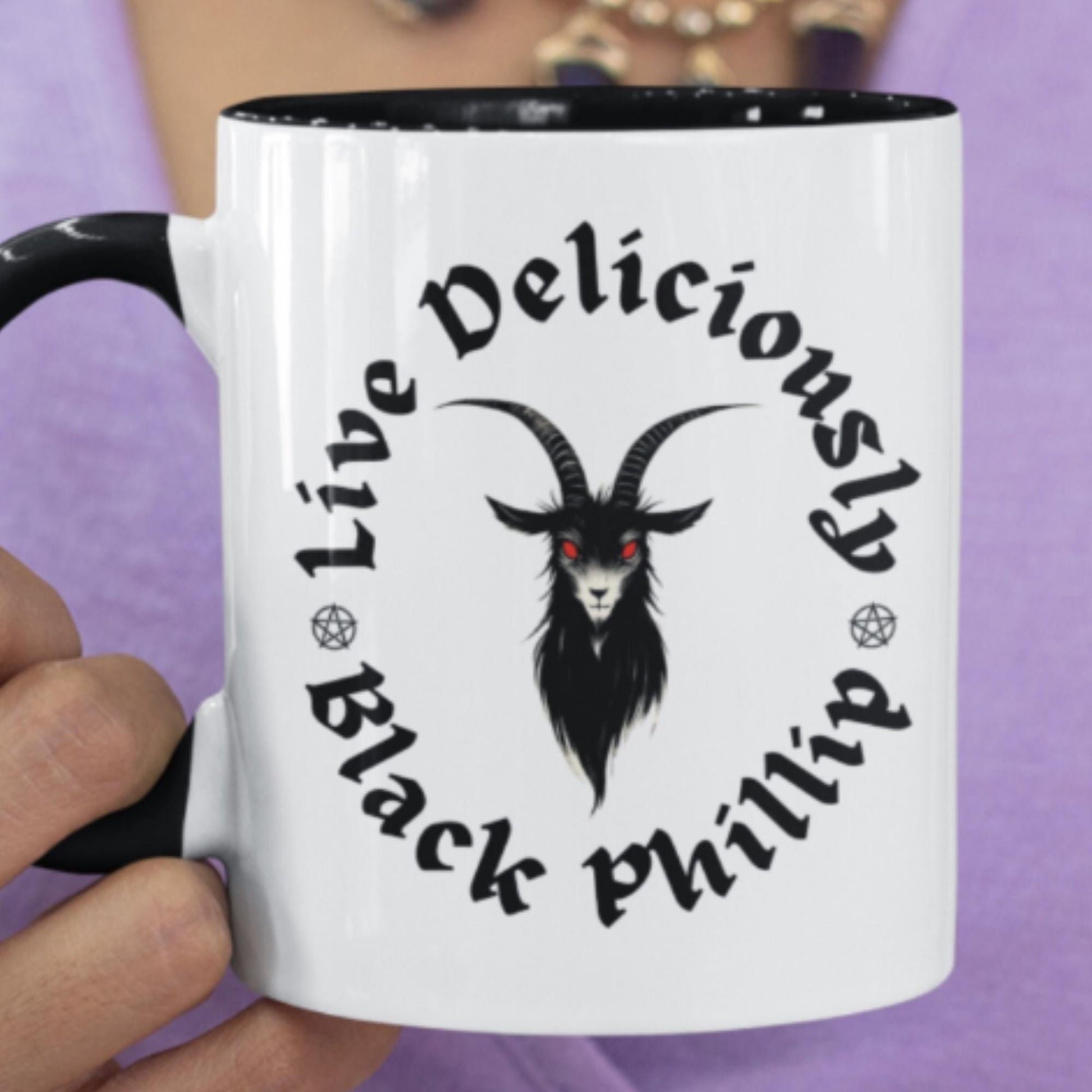 Devil goat, horned Devil mug. Pagan, occult gift.