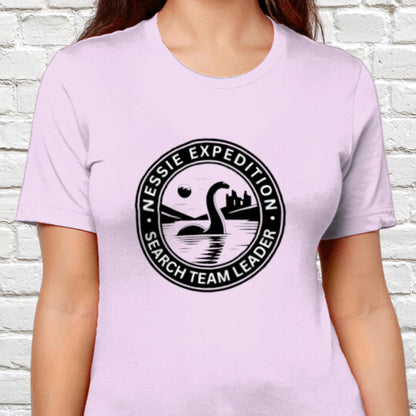 Nessie Tee, Scottish gift, gift for Scots person, Scotland t-shirt, dinosaur lover tee, adult dino tee