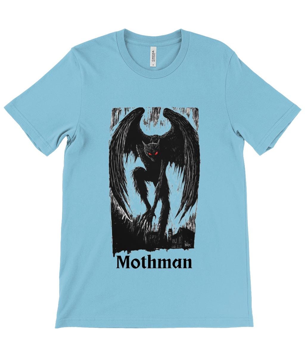 Alien lover, UFO t-shirt, Monster graphic t-shirt, winged beast image, Devil eyes