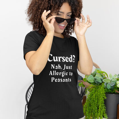 Medieval Humour T-Shirt: Allergic to Peasants, Sarcastic Gothic Tee