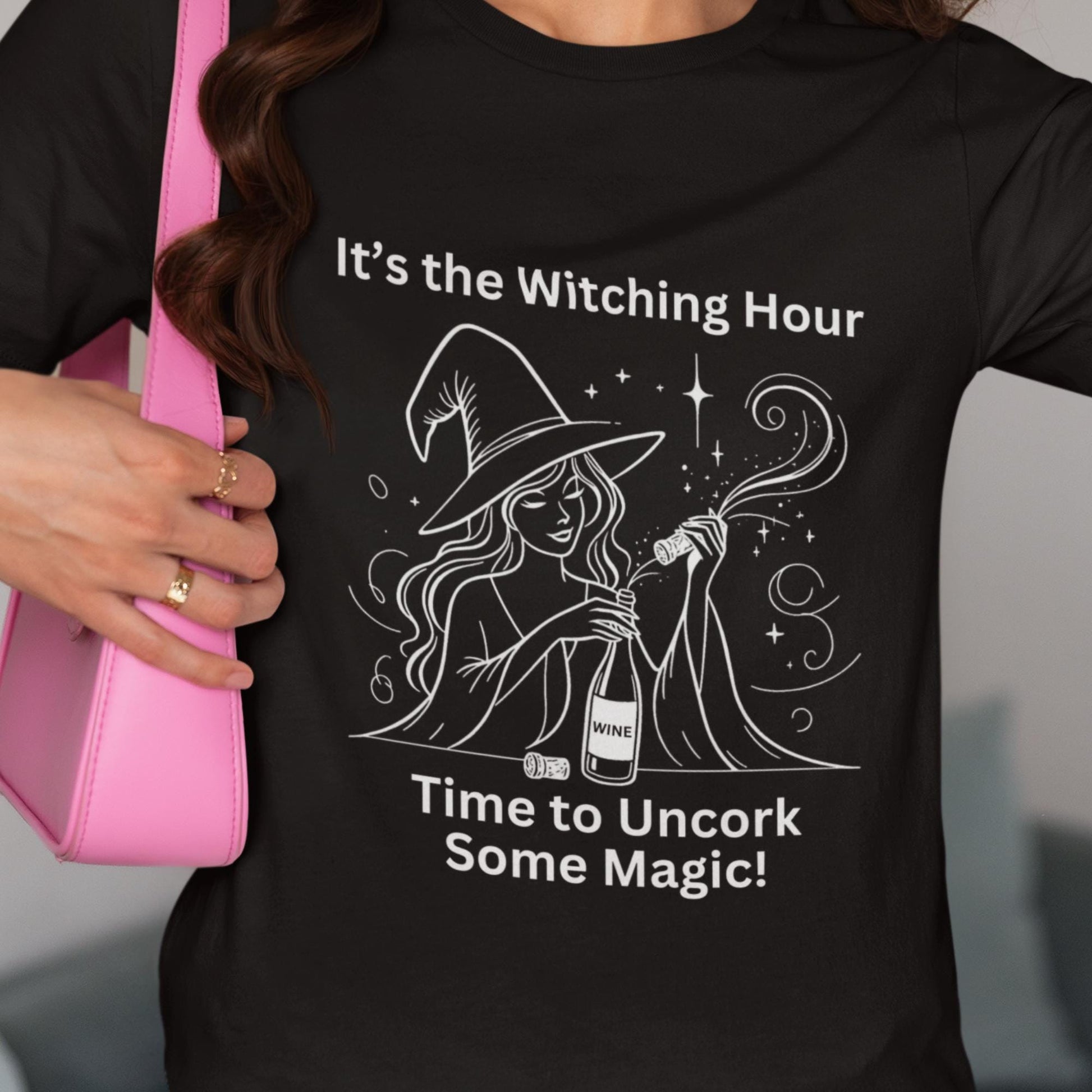 Perfect for Halloween or any wine night, this witch-inspired t-shirt combines magical vibes with a love for wine