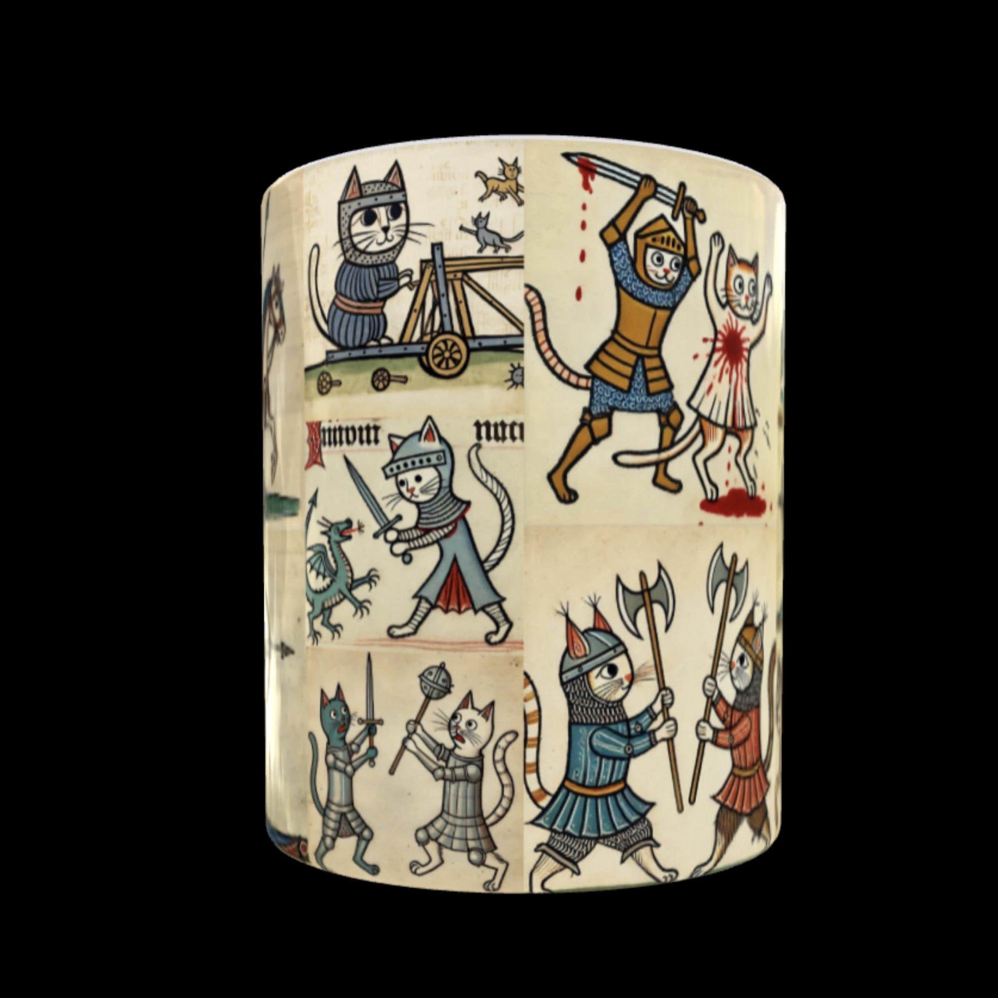 Medieval-Inspired cat Coffee Mug
Knight Cats Design Mug
Feline Art Mug
Historical Cat Art mug
Quirky Medieval gift