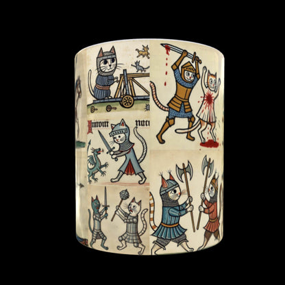 Medieval-Inspired cat Coffee Mug
Knight Cats Design Mug
Feline Art Mug
Historical Cat Art mug
Quirky Medieval gift