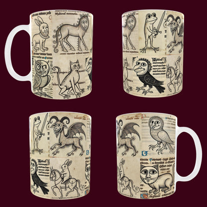 medieval-inspired gifts, weird creatures mug, historical novelty mug, artistic ceramic mugs, medieval oddities