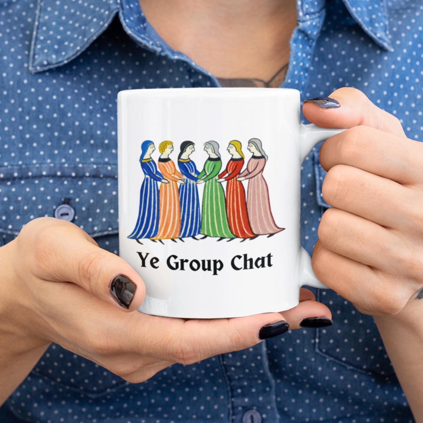 funny office mug, medieval manuscript mug, group chat humour, virtual meeting gift, quirky co-worker present