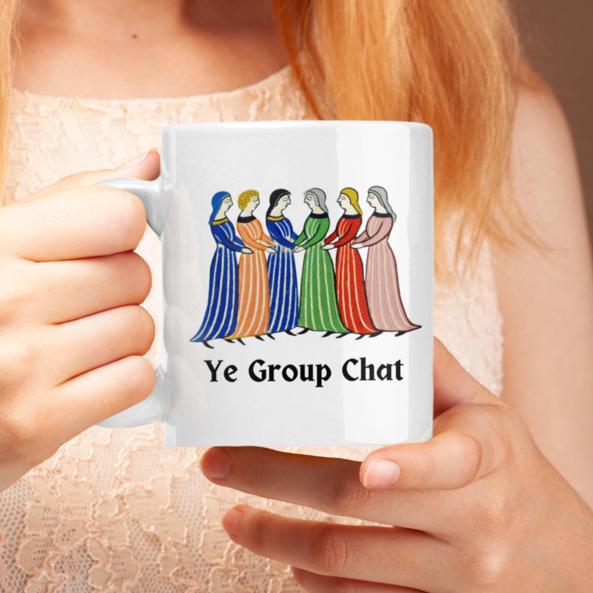 medieval illustration mug, office humour gift, quirky office mug, funny medieval gift, co-worker coffee cup, colleague gift.