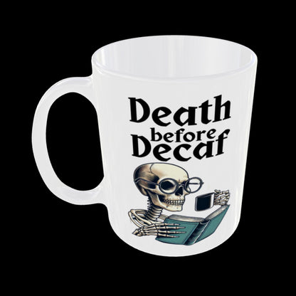 unique coffee cup design, coffee for bookworms, gothic gift ideas, ceramic caffeine mug, skeleton art coffee cup
skeleton reading coffee, spooky caffeine gifts