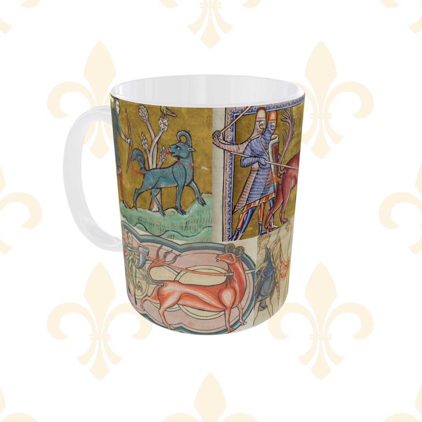 Medieval Hunting Mug, Knights v Beasts, Mythical Creatures, Rude Medieval Creatures, Farting Mug, Bizarre, Quirky, Medieval-Themed Gifts