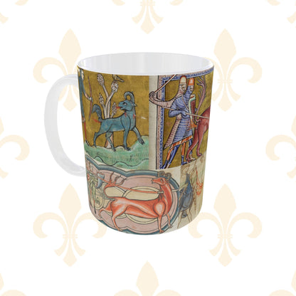 Medieval Hunting Mug, Knights v Beasts, Mythical Creatures, Rude Medieval Creatures, Farting Mug, Bizarre, Quirky, Medieval-Themed Gifts