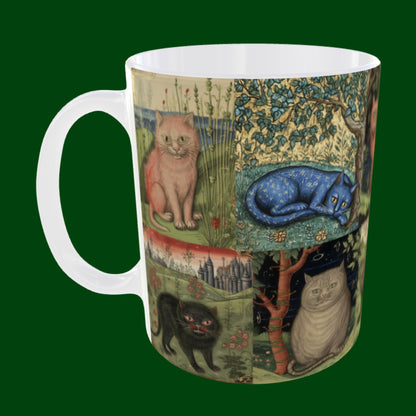 Medieval-themed cat gift, funny cat mug, cat lover Christmas gift, vintage cat artwork, historical cat design