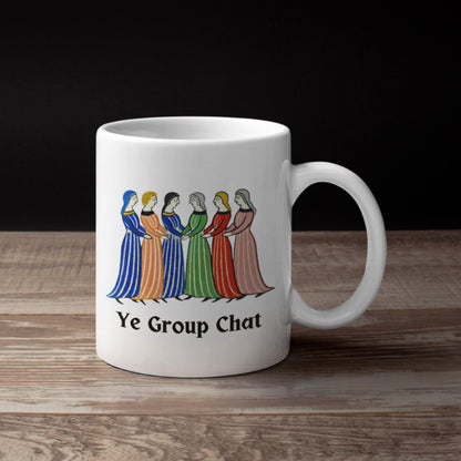 funny co-worker mug, medieval art mug, group chat coffee mug, virtual office gift, Zoom call humour