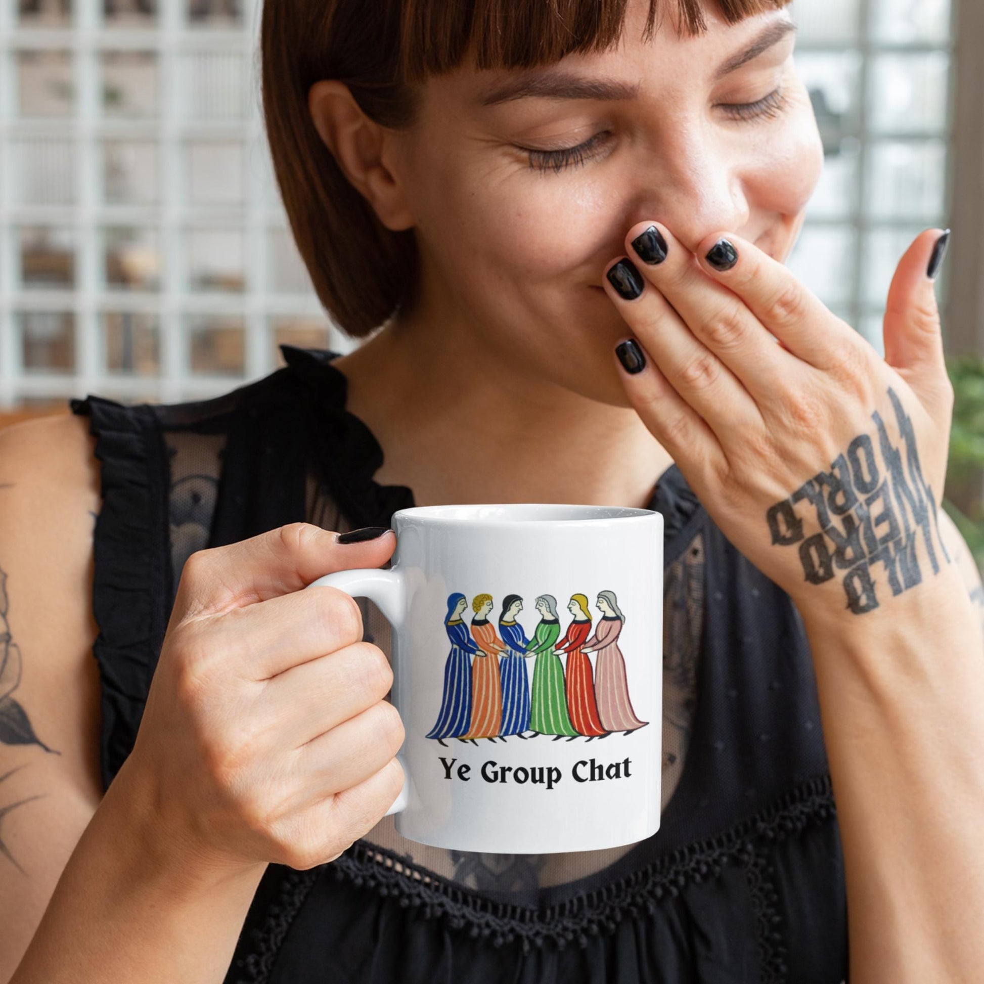 medieval-themed mug, Zoom meeting humour, secret Santa office mug, unique office gift, work from home gift, humorous coffee cup