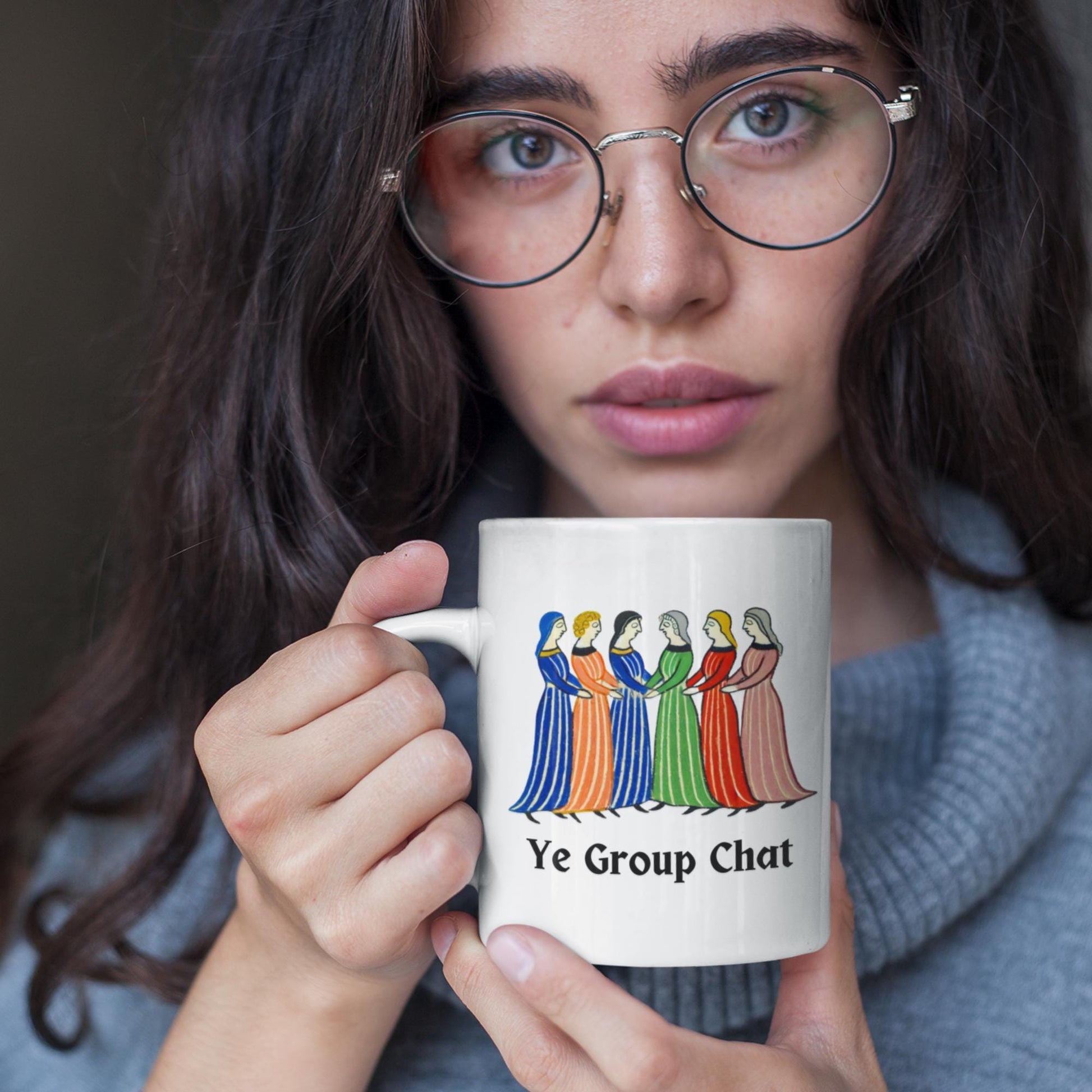 Funny leaving gift, funny Zoom mug, group chat present, medieval women illustration, funny gift for co-workers, work from home mug