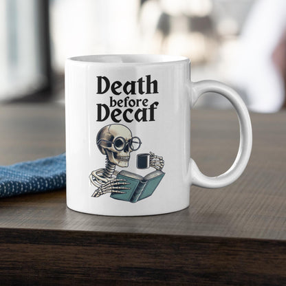 gothic style drinkware, skeleton coffee gift, Halloween skeleton mug
ceramic mug for Halloween, spooky themed coffee mug