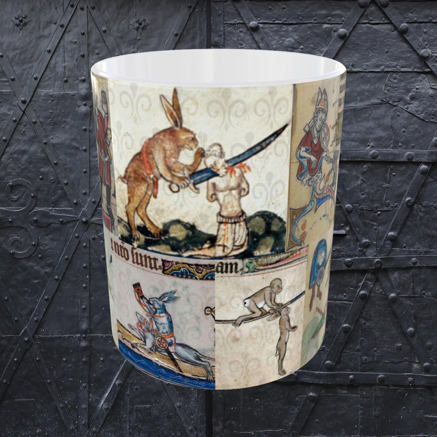 Medieval Rabbit Mug: Quirky Bestiary Art, Historical Gift