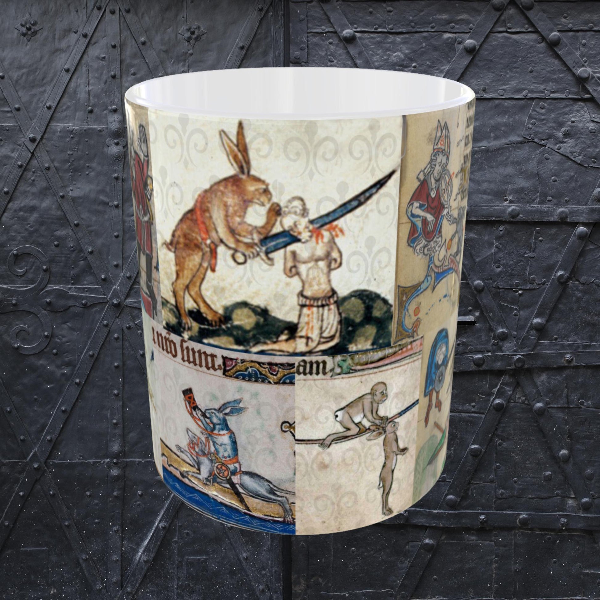 Medieval Rabbit Mug: Quirky Bestiary Art, Historical Gift