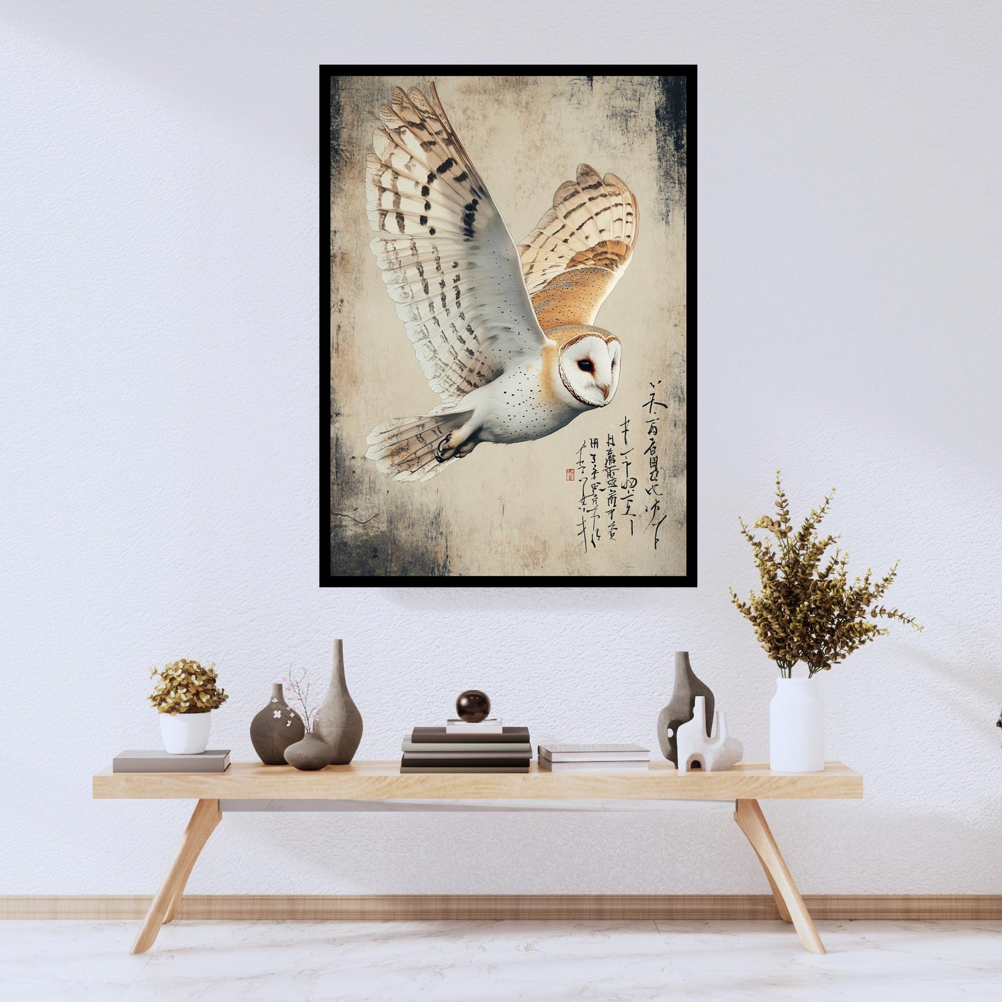 gift for wildlife lovers, owl collectors, and art enthusiasts, Barn owl wall art, Ukiyo-e owl print, Japanese bird art, wildlife wall decor, nature-inspired prints