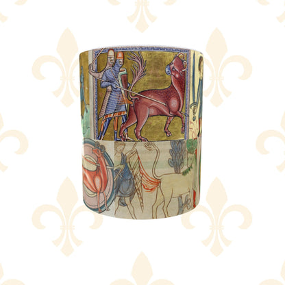 Medieval Hunting Mug, Knights v Beasts, Mythical Creatures, Rude Medieval Creatures, Farting Mug, Bizarre, Quirky, Medieval-Themed Gifts