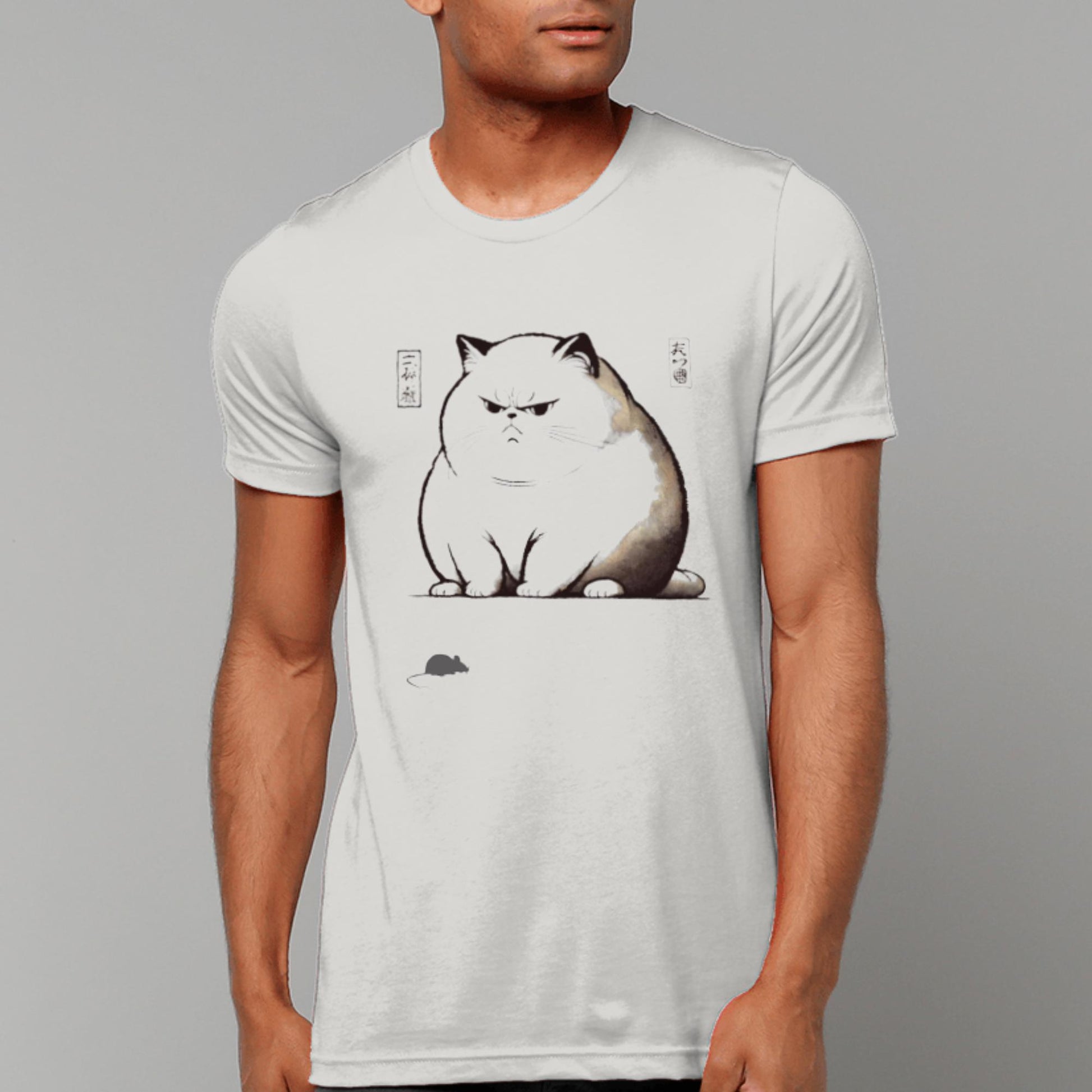 funny art-inspired sweatshirt, gift for art and cat lovers, Japanese-style quirky clothing, fat cat casual wear, unique apparel with humor