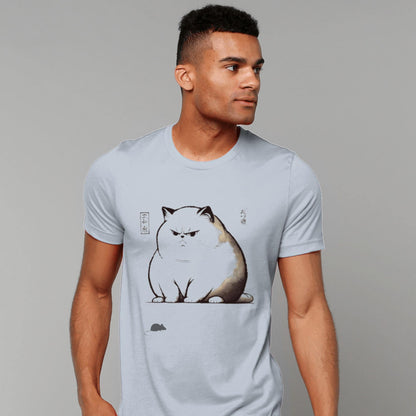 Japanese aesthetic clothing, woodblock cat design, traditional art with humour, cute cat and mouse apparel, comfortable artistic sweatshirt