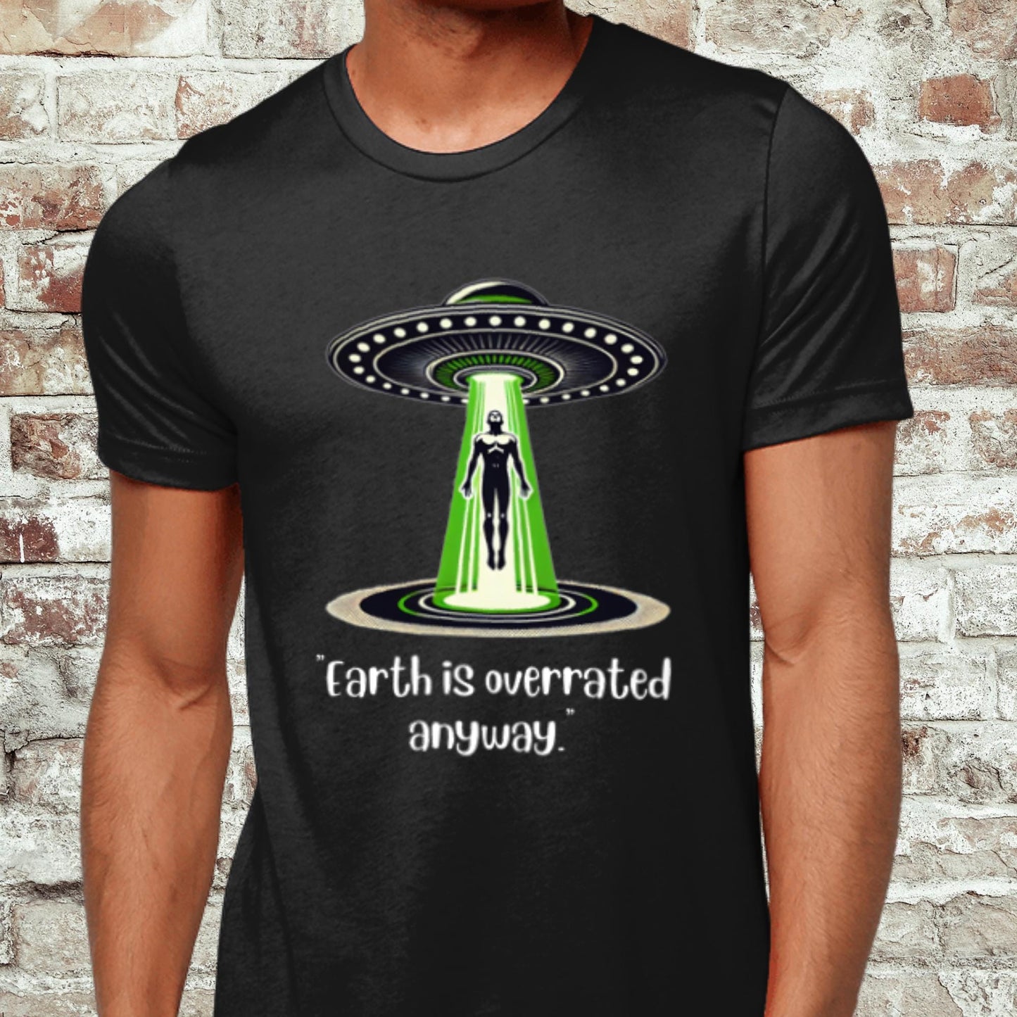 Funny alien clothing, UFO-inspired t-shirt, space-inspired humor tee
UFO beam design shirt, extra-terrestrial fan gift, sci-fi lover t-shirt