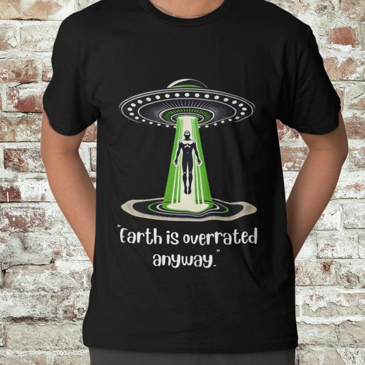 Funny alien abduction t-shirt, UFO graphic tee, sci-fi humour apparel
Space-themed funny shirt, extra-terrestrial humour t-shirt, quirky alien design