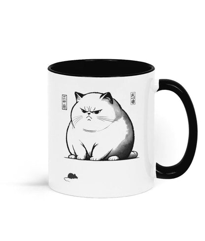 Vintage Japanese Frog-Inspired Cat Mug – A quirky ceramic mug with a Ukiyo-e-style fat cat, capturing the same moody energy as the viral grumpy Japanese frog print. A perfect gift for fans of traditional Japanese woodblock art.