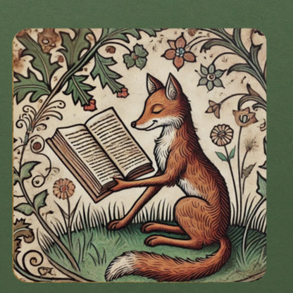 Medieval Fox Coasters: Illuminated Manuscript Art, Set of 4