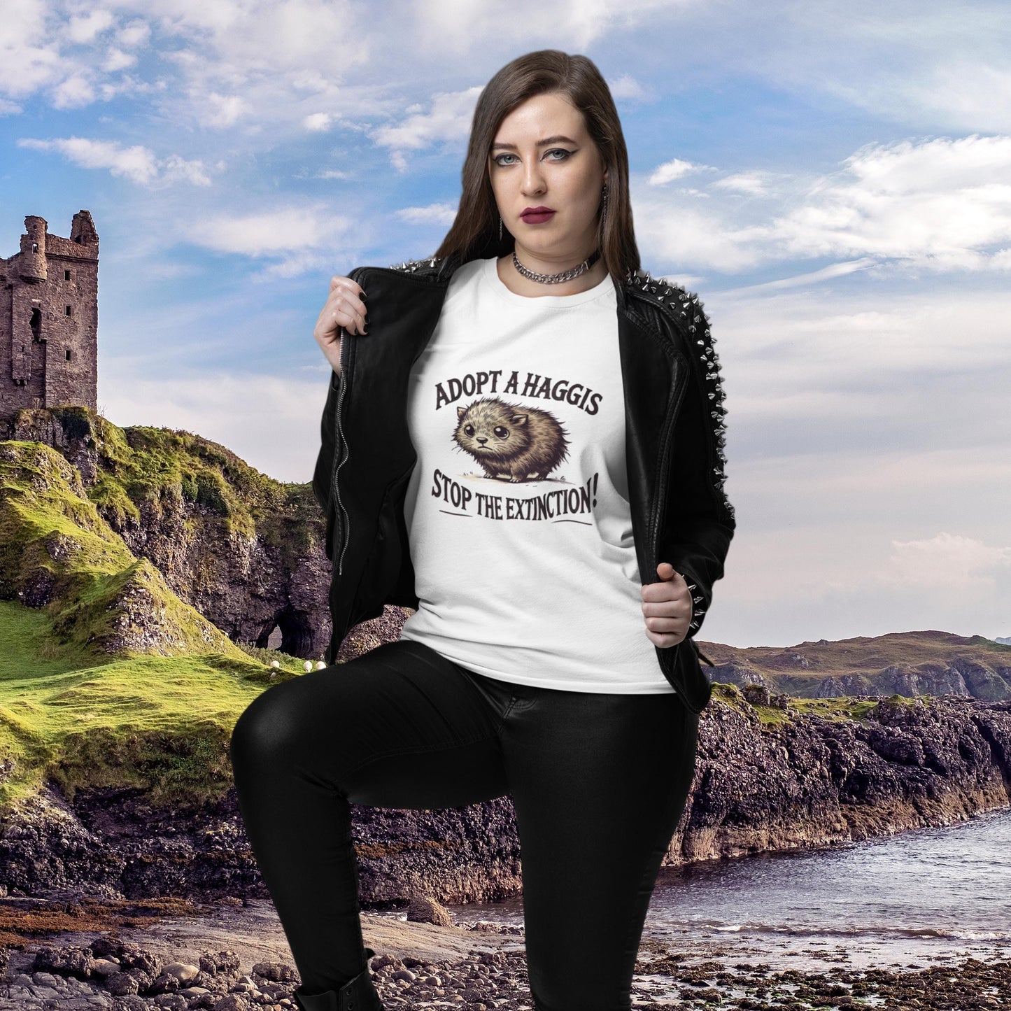 quirky animal t-shirt, Scottish wildlife joke, funny heritage gift, haggis conservation tee, unique Scotland present